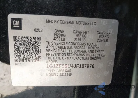 2018 Chevrolet Malibu from USA, damaged, VIN 1G1ZF5SU4JF187978